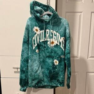 Civil Regime Green Tie-Dye Hoodie